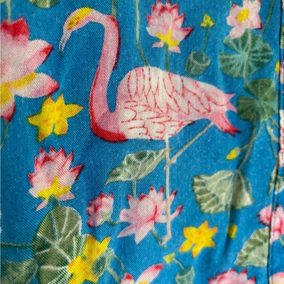 Flamingo Print Button-Up tunic - Picture 3 of 7